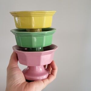 Set of vintage ceramic pastel gelato/Ice cream bowls